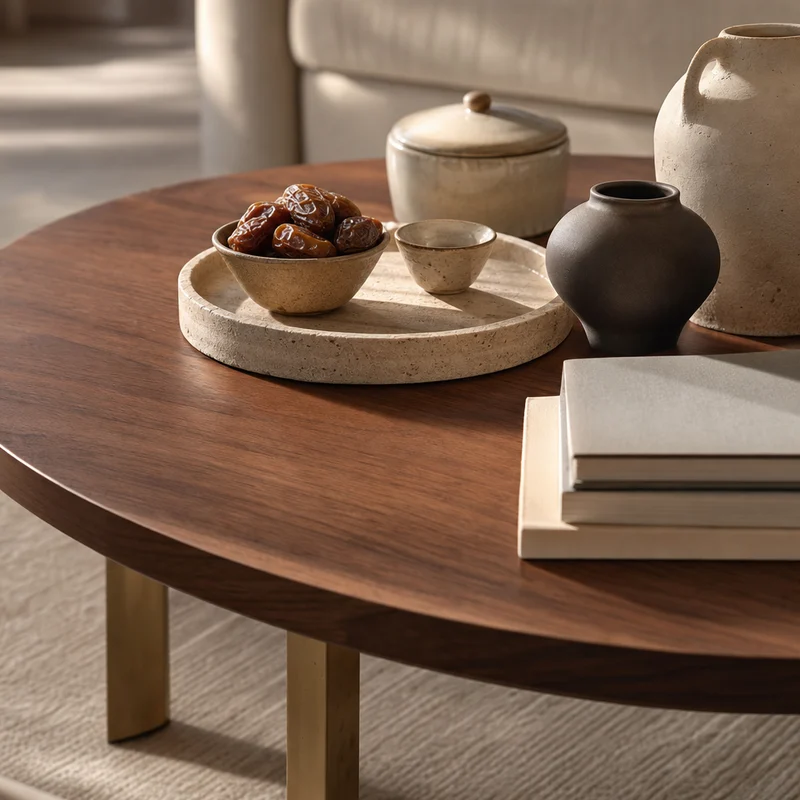 Round Walnut Coffee