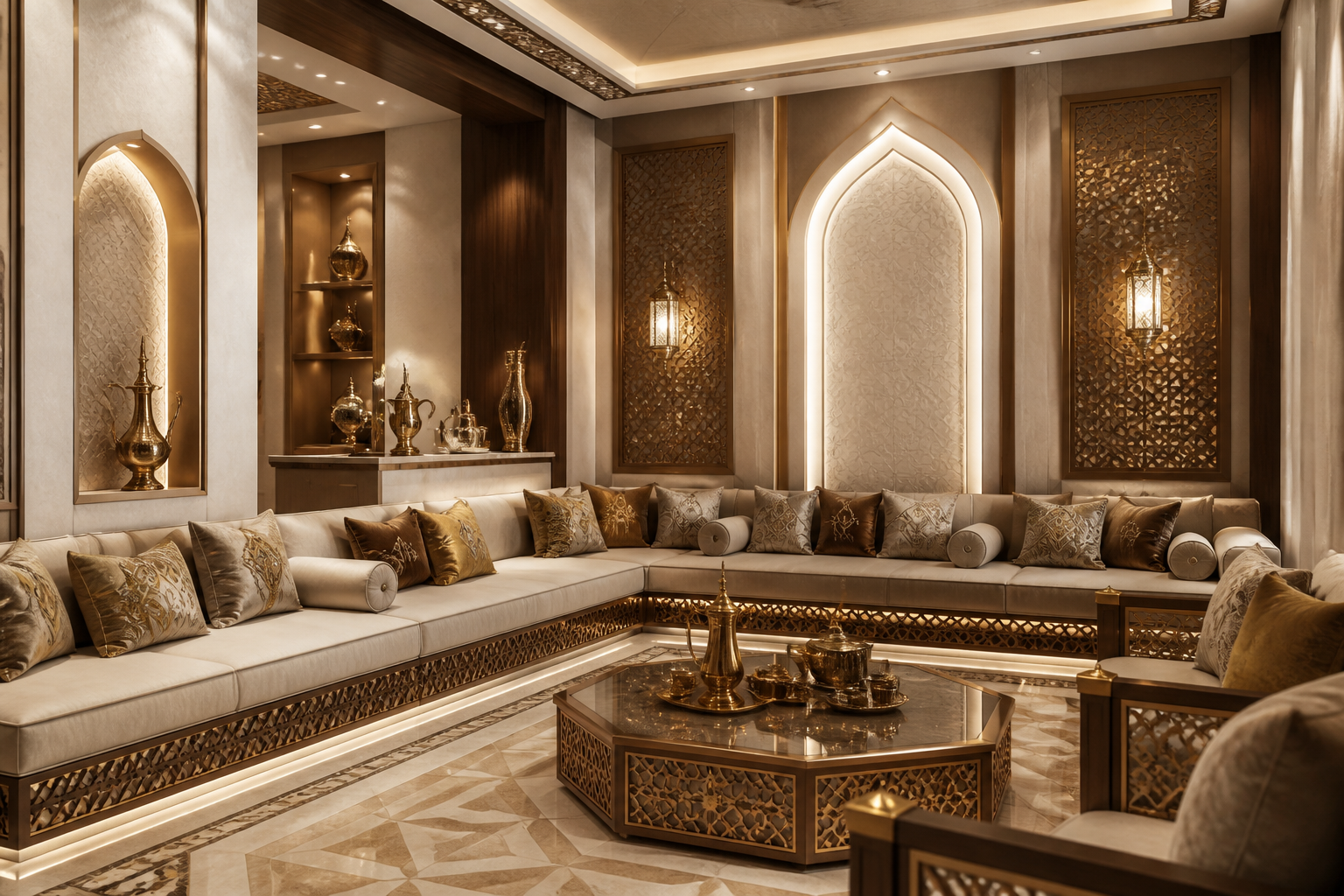 مشروع مجلس بتفاصيل عربية معاصرة